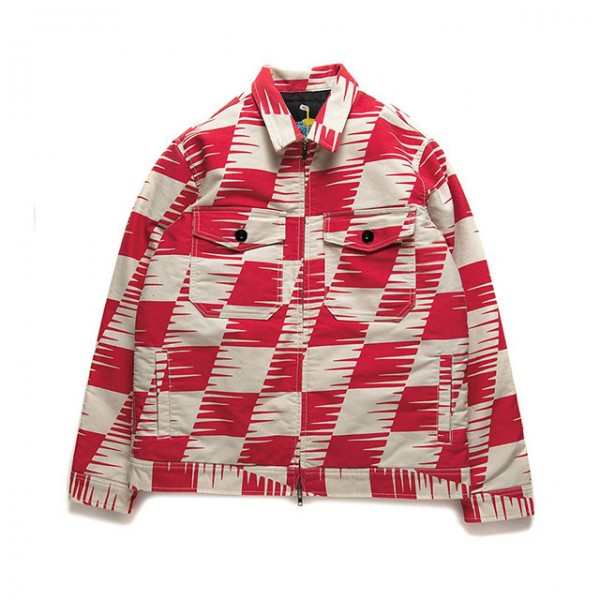 DEUS EX MACHINA Jacke Naito Work Jacket in Rot und Weiß
