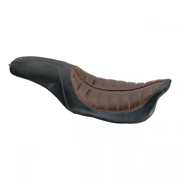 ROLAND SANDS Seat 2-Up Enzo seat. Black/Brown - 08-20 Touring