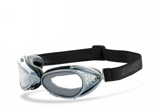 HELLY BIKEREYES - &quot;Hunter&quot; - chrome motorcycle goggles