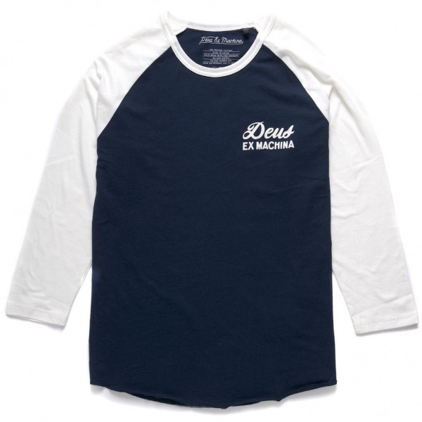 DEUS EX MACHINA 3/4 Shirt Stack Raglan - blau &amp; weiß