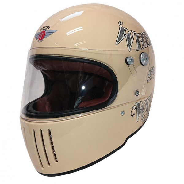 Davida Koura Wheels and Waves Cream Motorcycle Helmet