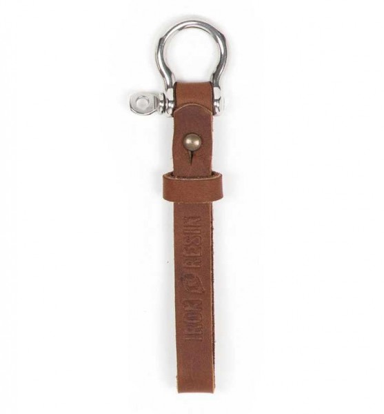 IRON &amp; RESIN Key Chain - &quot;Key Fob&quot; - brown