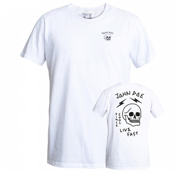 JOHN DOE Live Fast Skull T-Shirt in White