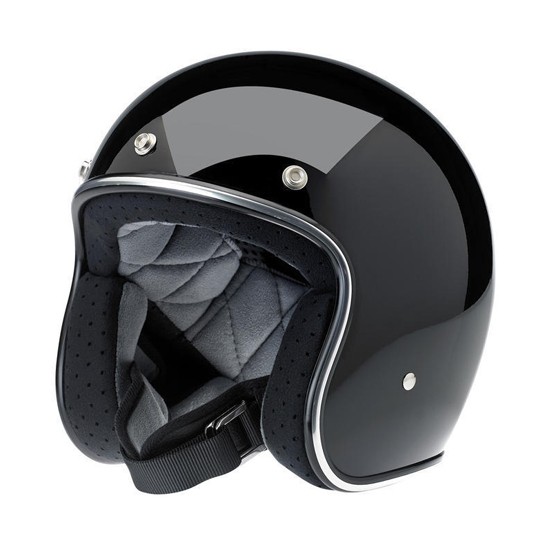 Biltwell Bonanza Gloss Black DOT Open Face Motorcycle Helmet