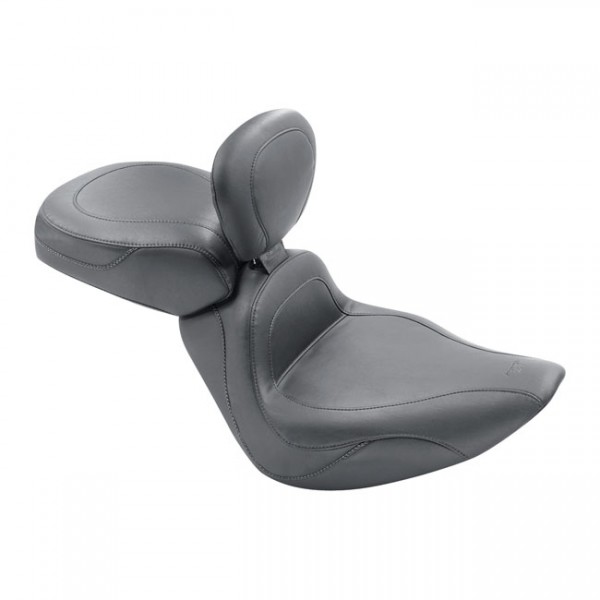 MUSTANG Seat Mustang, Sport Touring solo seat. With rider backrest - 06-10 FXST with 200mm tire; 07-17 FLSTF Fatboy; 08-11 FLSTSB Cross Bones (NU)