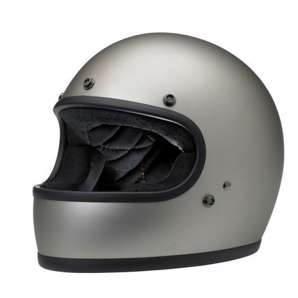 Biltwell Vintage Full Face Helmet Gringo Flat Titanium ECE DOT