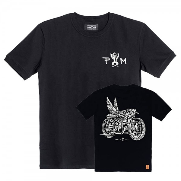 PANDO MOTO T-Shirt Mike Moto Wing 01 black