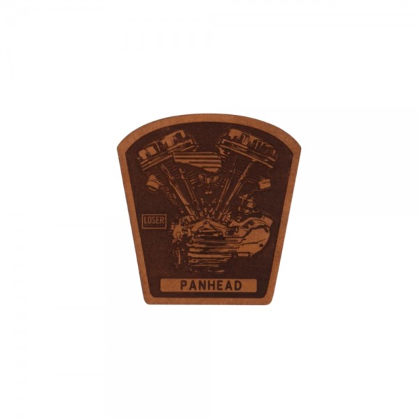 LOSER MACHINE COMPANY leather patch Panhead in brown