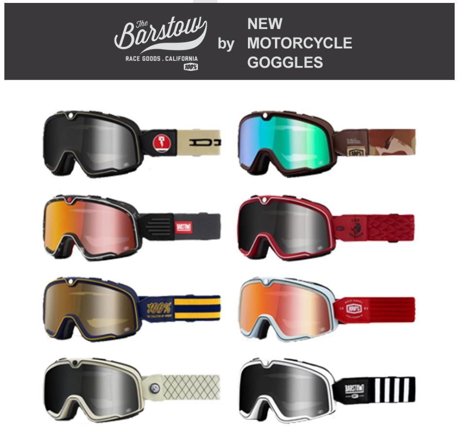 GENUINE INDIAN MOTORCYCLE BRAND 100% PERCENT BARSTOW GOGGLES MX FLAT TRACK NEW 