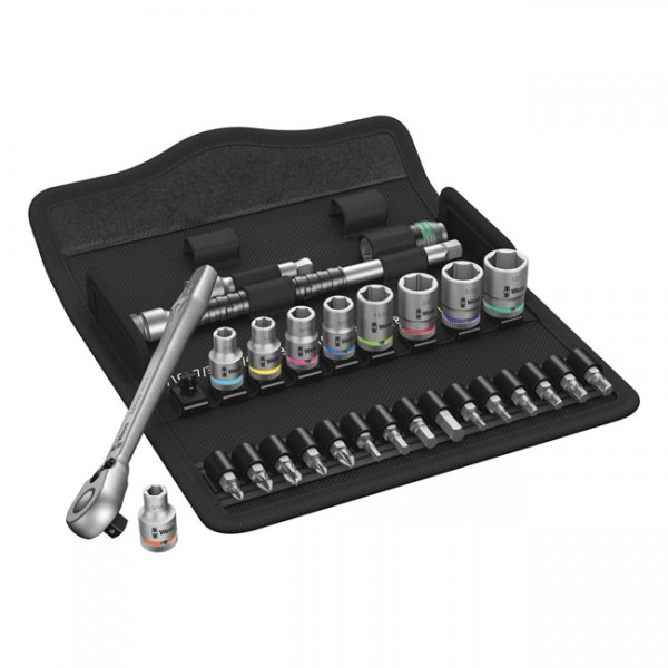 WERA Tools Zyklop ratchet switch kit 28 pcs. 1/4&quot; drive US Sizes - Phillips, Pozidriv, Torx® and Hex (Allen head) bolts and screws