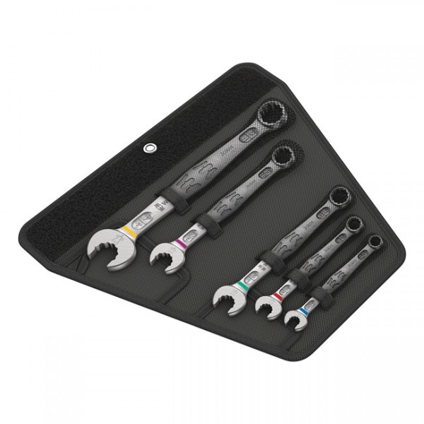 WERA Tools Wrench open/box end set 5-pc Joker 6003 series US size - Hexagon screw heads and nuts