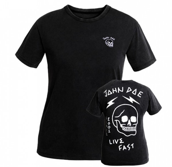 JOHN DOE Live Fast Skull Women's T-Shirt in Black