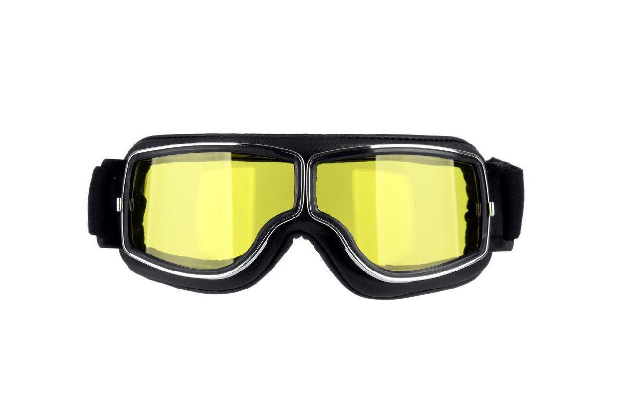 gelbe Motorradbrille Cruiser Chopper Skibrille Bikerbrille leicht & gelb Nacht