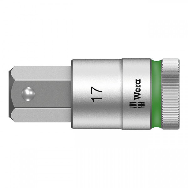 WERA Tools Zyklop 1/2&quot; Hex socket bit with holding function - 17/ 60mm