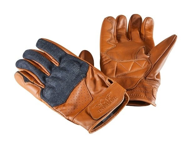 ROKKER Gloves - &quot;Denim&quot; - brown