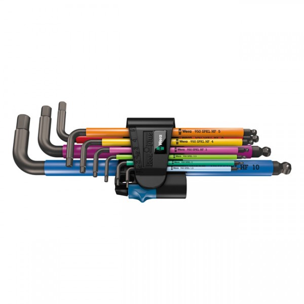 WERA Tools hex key set multicolor Metric - 1.5,2.0,2.5,3.0,4.0,5.0,6.0,8.0,10.0 socket head bolts