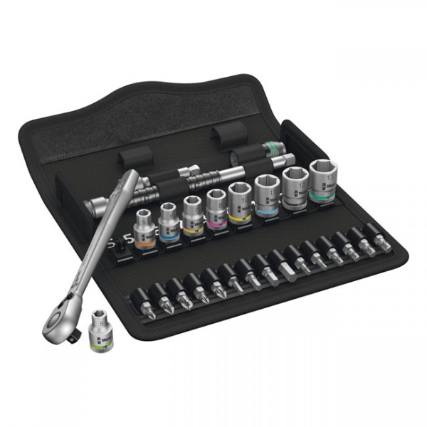 WERA Tools Zyklop ratchet switch kit 28 pcs. 1/4&quot; drive Metric - Phillips, Pozidriv, Torx® and Hex (Allen head) bolts and screws