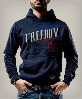 HOLY FREEDOM Hoodie - &quot;Stars &#039;n&#039; Stripes&quot; - blau
