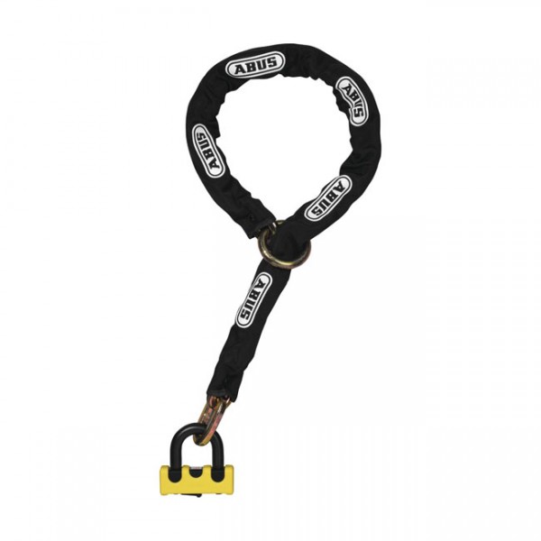 ABUS Motorcycle Lock 67/105HB50 padlock &amp; 12KS120 black loop chain. Yellow - Universal
