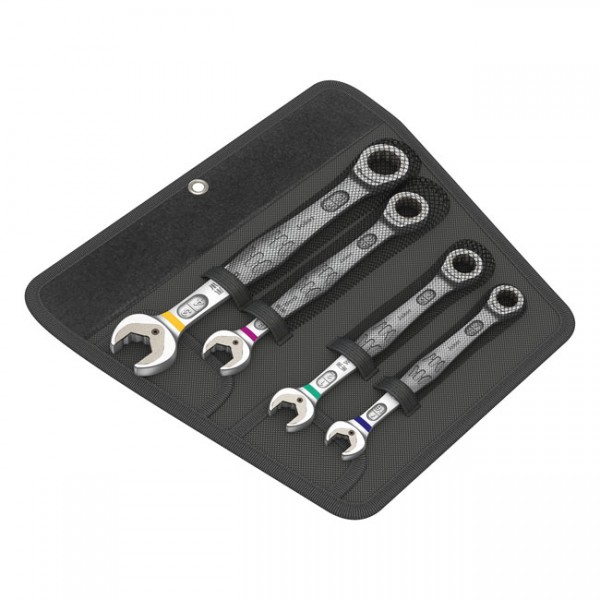 WERA Tools ratcheting wrench set Joker open/ box end US sizes - 7/16&quot;, 1/2&quot;, 9/16&quot;, 3/4&quot; bolts and nuts