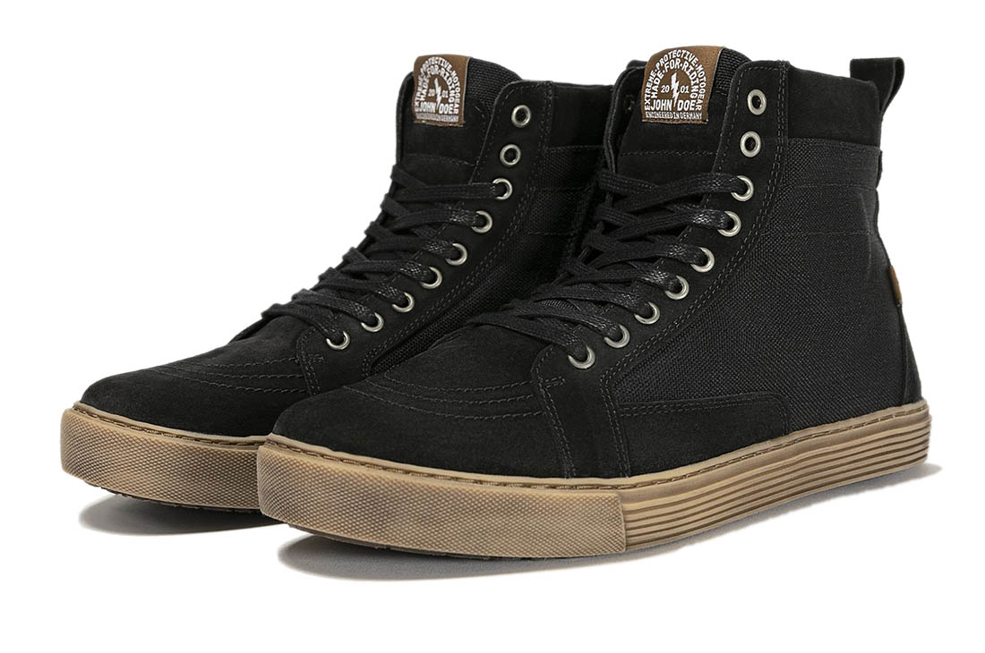 JOHN DOE "Neo" schwarze Sneaker mit brauner | 24Helmets.de