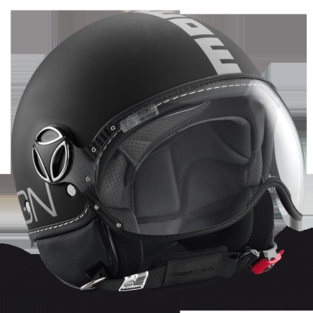 MOMO Helm FGTR - schwarz matt logo silber