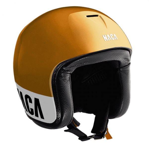 NACA open face helmet Riviera in gold and white