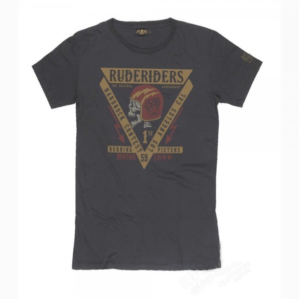 RUDE RIDERS T-Shirt Burning Pistons - schwarz