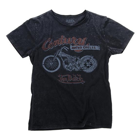 VON DUTCH T-Shirt Century Motorcycles - vintage schwarz