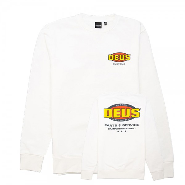 DEUS EX MACHINA Sweatshirt Chop Shop Crew in White