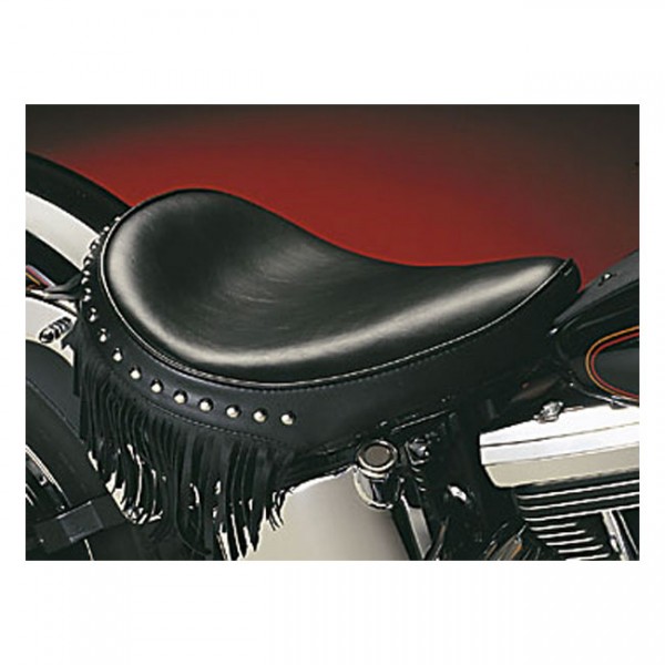 LEPERA Sitz Sanora solo seat. Smooth with fringes. Gel - 08-17 Softail (excl. FXS, FLS/S) with 1