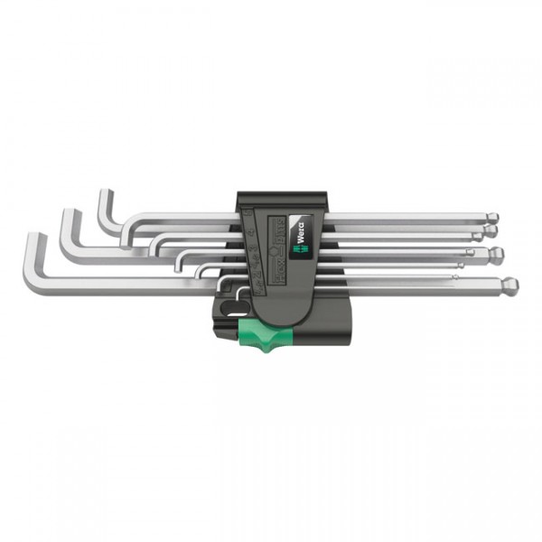 WERA Tools hex key set short chrome Metric - 1.5, 2.0, 2.5, 3.0, 4.0, 5.0, 6.0, 8.0, 10.0 socket head bolts
