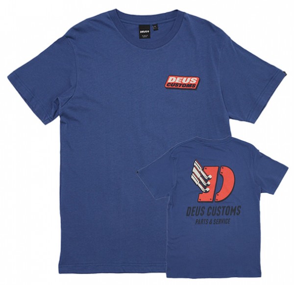 DEUS EX MACHINA T-Shirt Gas Horns Tee in Blau