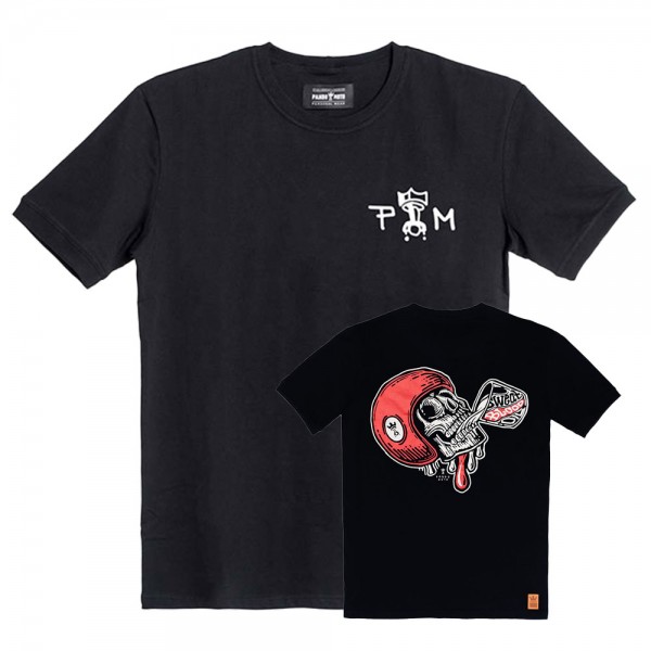 PANDO MOTO T-Shirt Mike Red Skull 01 schwarz