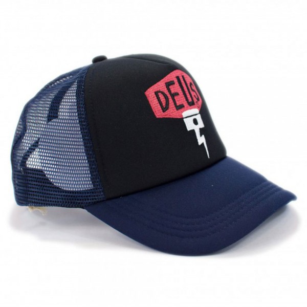 DEUS EX MACHINA Hat Pisstin Shield Trucker - black-navy
