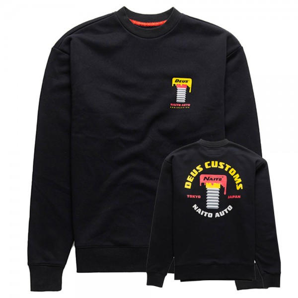 DEUS EX MACHINA Naito Box Crew Sweatshirt in Black