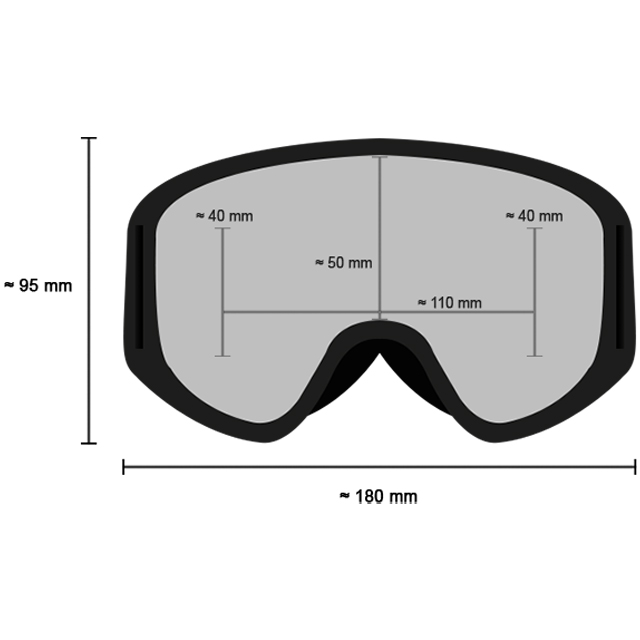 BILTWELL Moto 2.0 goggle dimensions