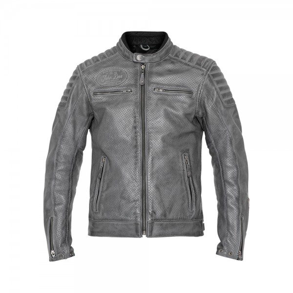 JOHN DOE Motorcycle Leather Jacket Storm Grey