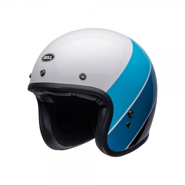 BELL open face helmet Custom 500 RIF White and Blue with ECE