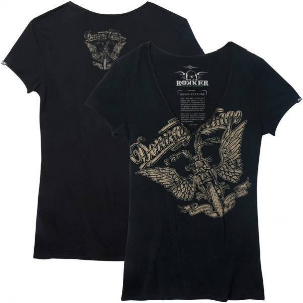 ROKKER Damen T-Shirt Donnas Garage - schwarz