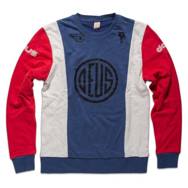 DEUS EX MACHINA Sweatshirt Luke Crew - blau &amp; rot