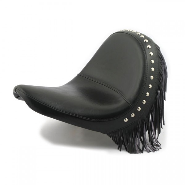LEPERA Sitz Monterey solo seat. Smooth with fringes - 00-07 Softail (excl. FXSTD Deuce) with up