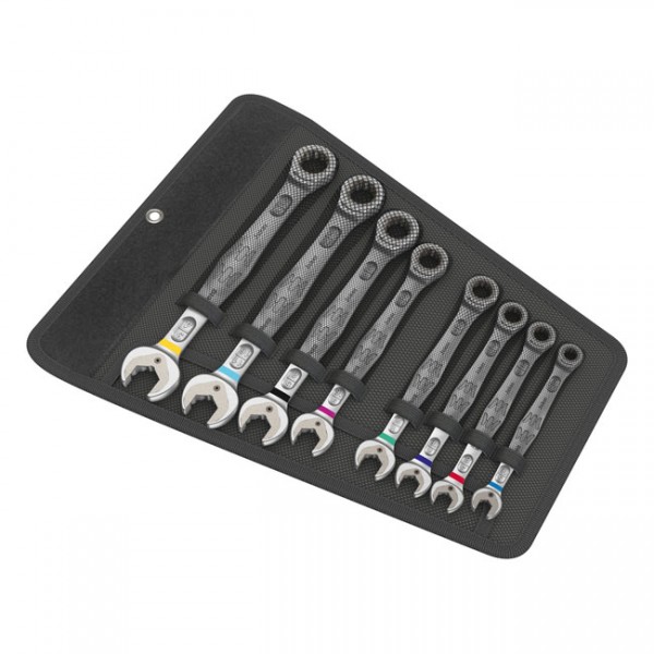 WERA Tools ratcheting wrench set Joker open/ box end US sizes - 5/16&quot;, 3/8&quot;, 7/16&quot;, 1/2&quot;, 9/16&quot;, 5/8&quot;, 11/16&quot;, 3/4&quot; bolts and nuts