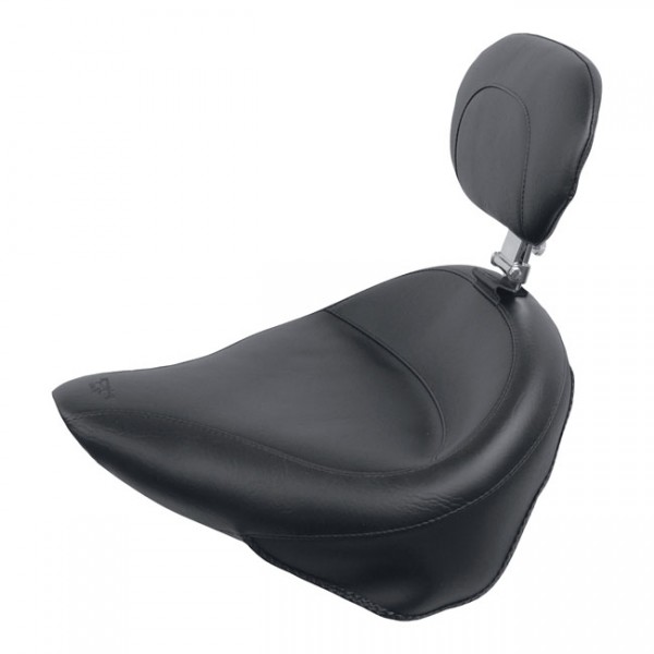 MUSTANG Seat Mustang, Wide Touring with rider backrest - (00-15 Softail with 150 tire, excl. Deuce) 05-15 FLSTN; 07-15 FLSTC; 00-05 FLSTSC; 00-07 FLSTS (NU)