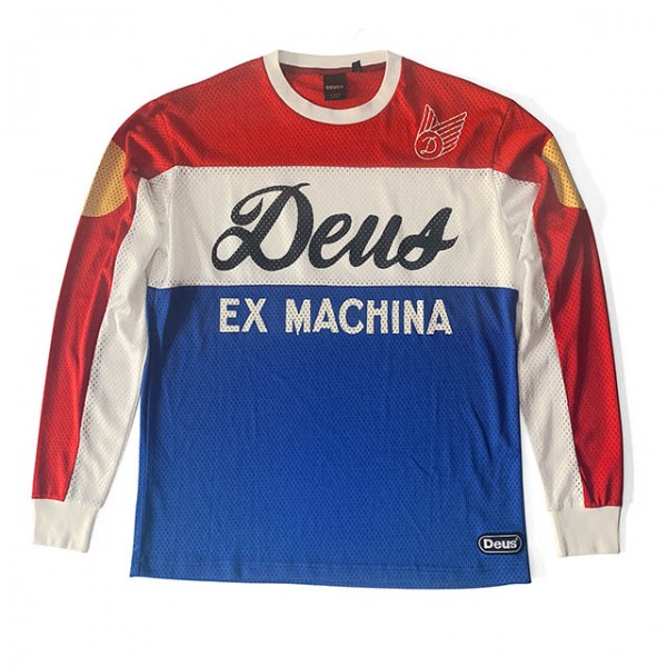 DEUS EX MACHINA Moto Jersey Saber in Rot Weiß und Blau