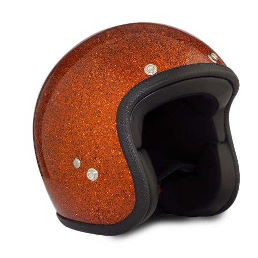 SEVENTIES Metalflakes Golden Orange Motorcycle Helmet