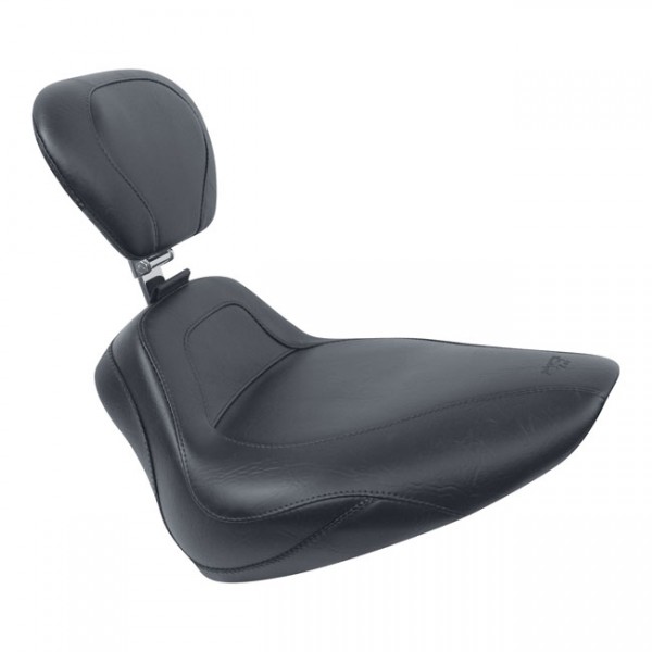 MUSTANG Seat Mustang, Sport Touring solo seat, with rider backrest - (00-15 Softail with 150 tire, excl. Deuce) 05-15 FLSTN; 07-15 FLSTC; 00-05 FLSTSC; 00-07 FLSTS (NU)