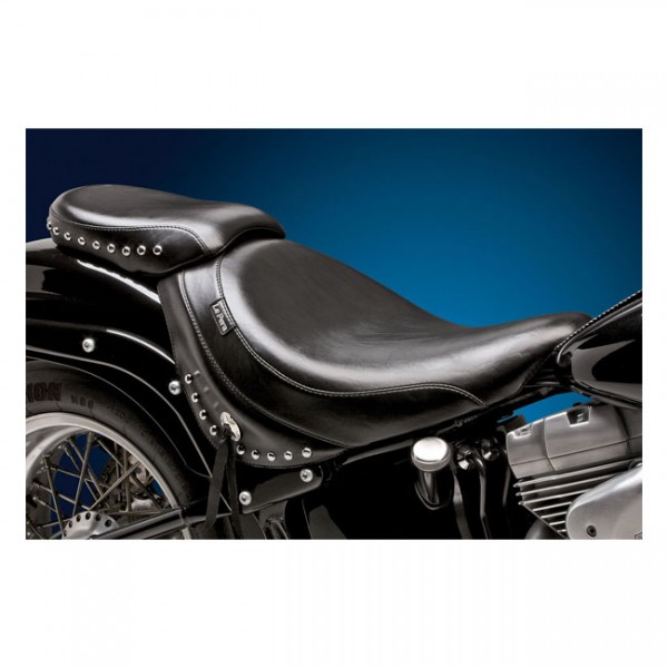 LEPERA Sitz Sanora solo seat. Smooth with skirt. Gel - 06-17 Softail (excl. Deuce) with 200mm ti