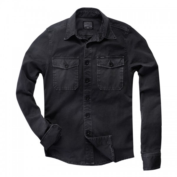 ROKKER Men&#039;s Shirt - &quot;Worker Shirt Black&quot; - washed black