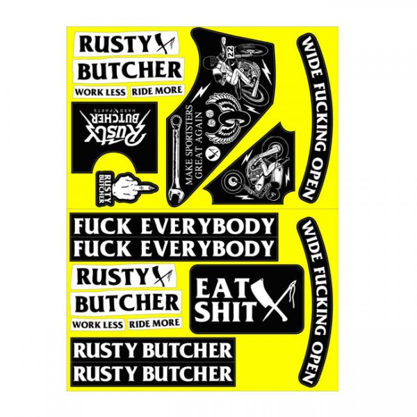 RUSTY BUTCHER Aufkleber - Sportster Complete Sticker Kit 91-03